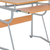43" Oak and Silver Wood and Stainless Steel Computer Desk