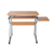 43" Oak and Silver Wood and Stainless Steel Computer Desk