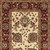 9' Ivory And Red Oriental Runner Rug