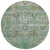 8' Sage And Gold Round Tribal Washable Indoor Outdoor Area Rug