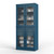 72" Teal Blue Solid Wood Four Door Two Drawer Pantry Or Storage Closet