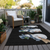 3' X 5' Black Denim Blue And Ivory Snowmen Washable Indoor Outdoor Area Rug