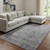 9' X 12' Fern Green And Purple Floral Washable Area Rug With UV Protection