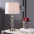27" Silver Novelty Bedside Lamp With Drum Shade