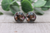 Floral Highland Cow Glass Stud Earrings