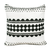 20" Black And Ivory Geometric Cotton Blend Throw Pillow Cover