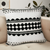 20" Black And Ivory Geometric Cotton Blend Throw Pillow Cover