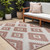 8' X 10' Salmon And Cream Moroccan Indoor Outdoor Area Rug