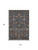 3' X 5' Navy Blue Red And Green Floral Washable Area Rug With UV Protection