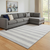 10' X 14' Pewter And Gray Striped Washable Area Rug With UV Protection