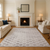 9' X 12' Taupe And Beige Geometric Washable Area Rug With UV Protection