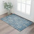3' X 5' Blue And Gray Floral Washable Area Rug With UV Protection