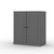 32" Gray Solid Wood Free Standing Double Door Linen Cabinet