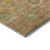 3' X 5' Coral Gold And Blue Floral Washable Area Rug With UV Protection