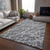 3' X 5' Charcoal And Ivory Abstract Washable Area Rug With UV Protection