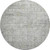 8' Gray And Silver Oriental Washable Round Rug With UV Protection