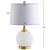 22" White And Gold Globe Table Lamp With Drum Shade