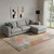9' X 12' Blue and Orange Abstract Non Skid Area Rug
