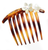 Tortoise Shell French Twist Hair Comb with Rhinestone Roses 