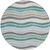 8' Teal Blue Khaki And Ivory Round Striped Washable Indoor Outdoor Area Rug