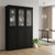 72" Black Solid Wood Six Door Pantry Or Storage Closet