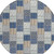 8' Navy Blue And Blue Round Patchwork Washable Indoor Outdoor Area Rug