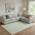 10' X 14' Mint Green And Ivory Striped Washable Area Rug With UV Protection