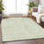 10' X 14' Mint Green And Ivory Striped Washable Area Rug With UV Protection