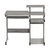 38" Gray and Silver Wood and Stainless Steel Computer Desk
