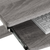38" Gray and Silver Wood and Stainless Steel Computer Desk