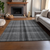 10' X 14' Gray And Ivory Plaid Washable Area Rug With UV Protection