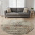 8' Beige Charcoal And Copper Moroccan Washable Round Rug With UV Protection