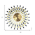27" Gold And Black Metal Silent Analog Starburst Wall Clock