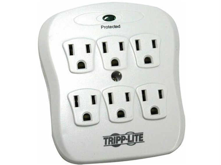 Tripp Lite 6-outlet Low-profile Surge Protector, Direct Plug-in, 540 Joules, Diagnostic Led - 037332010261