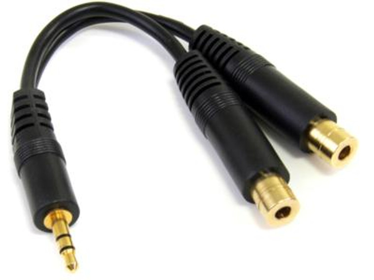 Startech This 3.5mm Stereo Splitter Cable/y-cable Features One 3.5mm Male And Two 3.5mm F - 065030799836