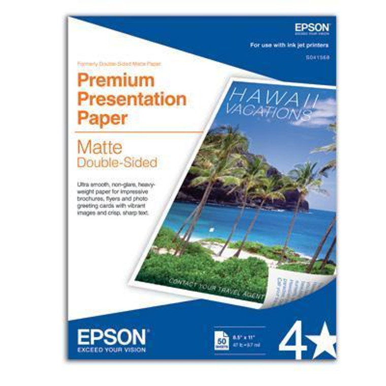 Epson Print Paper - Matte Paper - Bright White - Letter A Size (8.5 In X 11 In) - 50 Pcs.. F - 010343837782