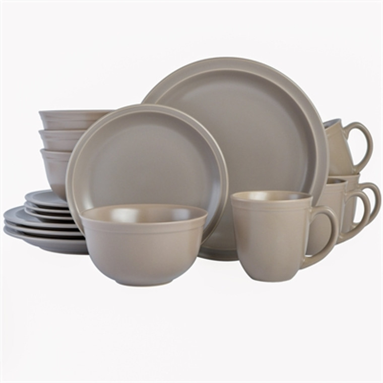 Siam Matte Grey 16pc Dinerware - 085081504449