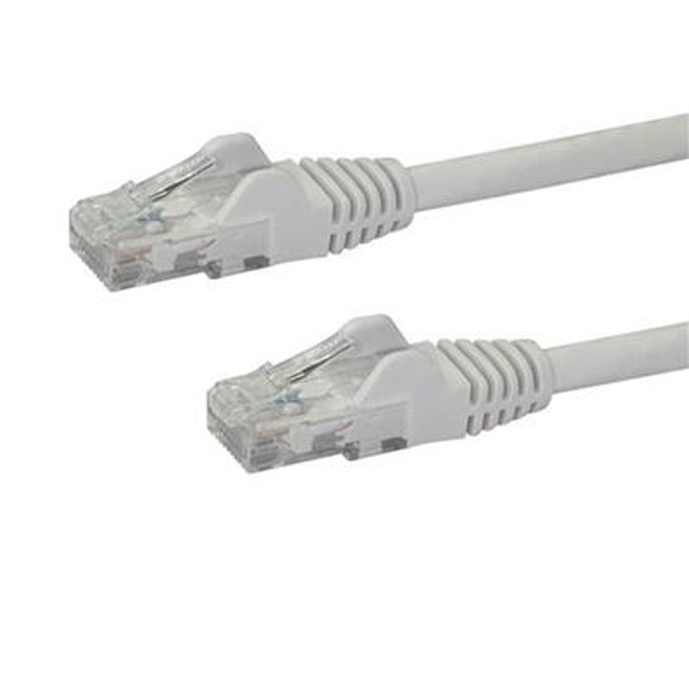 6 ft White Cat6 Ethernet Patch Cable with Snagless RJ45 Connectors - 065030836197