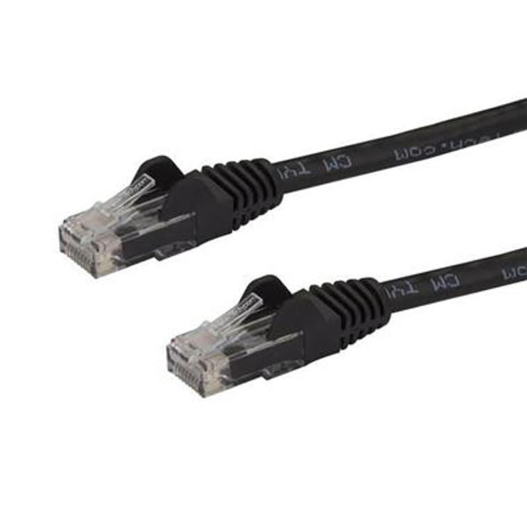 6in Black Cat6 Ethernet Patch Cable with Snagless RJ45 Connectors - 065030868730