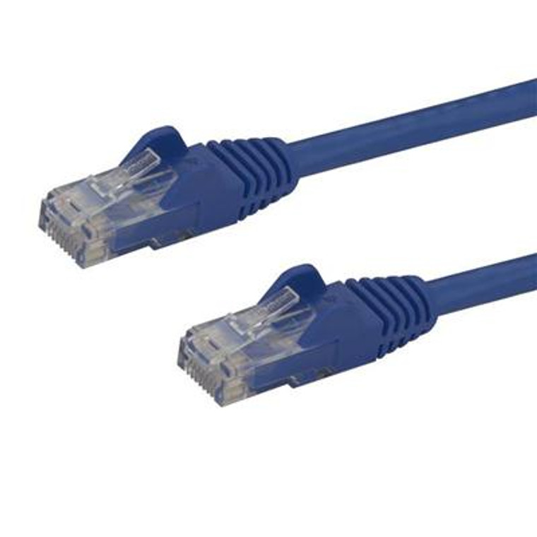 6in Blue Cat6 Ethernet Patch Cable with Snagless RJ45 Connectors - 065030839976