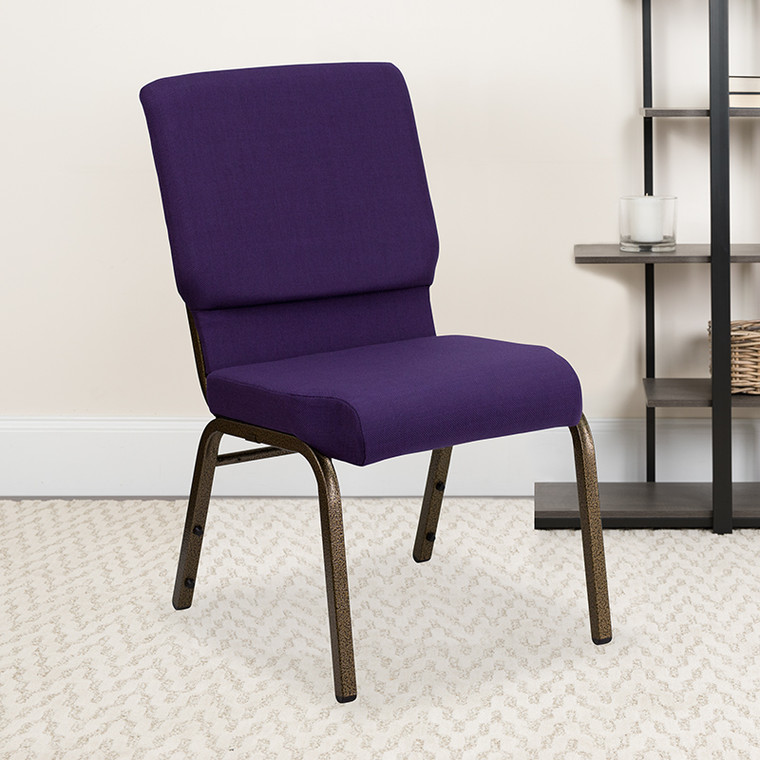 Purple Fabric Church Chair - 847254034791