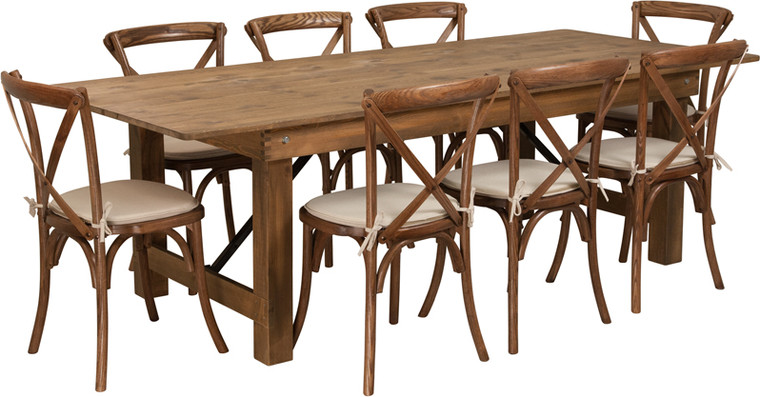 8'x40" Farm Table/8 Chair Set - 889142225515