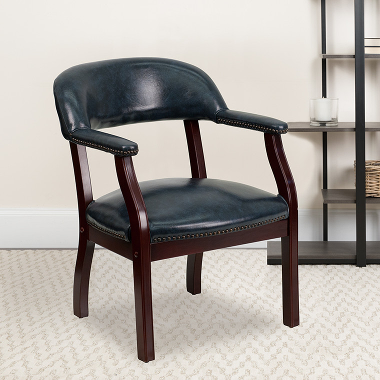 Navy Vinyl Guest Chair - 847254006729