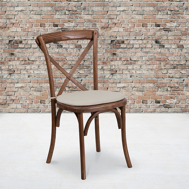 Pecan Cross Back Chair - 889142217572