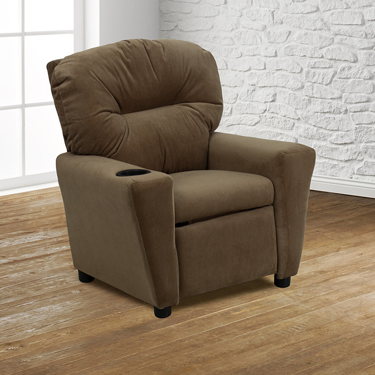 Brown Microfiber Kids Recliner - 847254018111