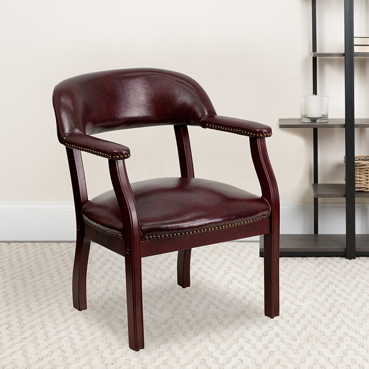 Oxblood Vinyl Guest Chair - 847254006903