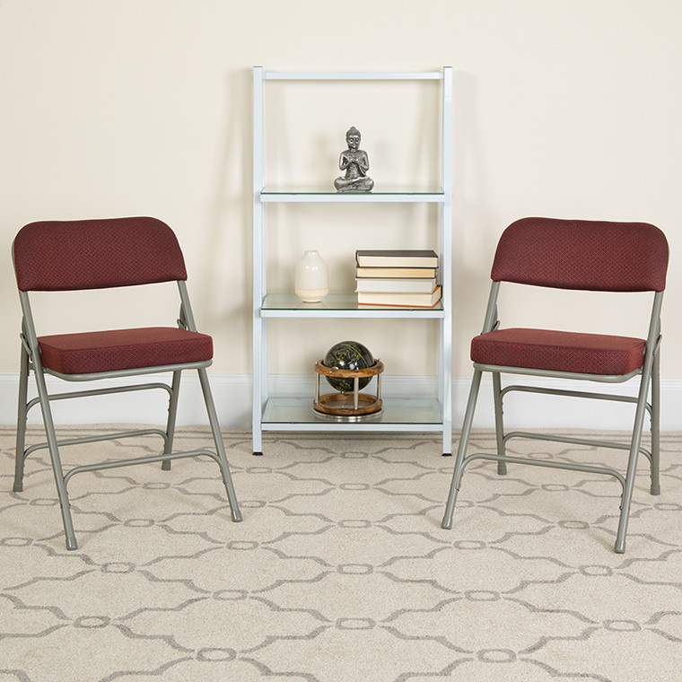 Burgundy Fabric Folding Chair - 889142045946