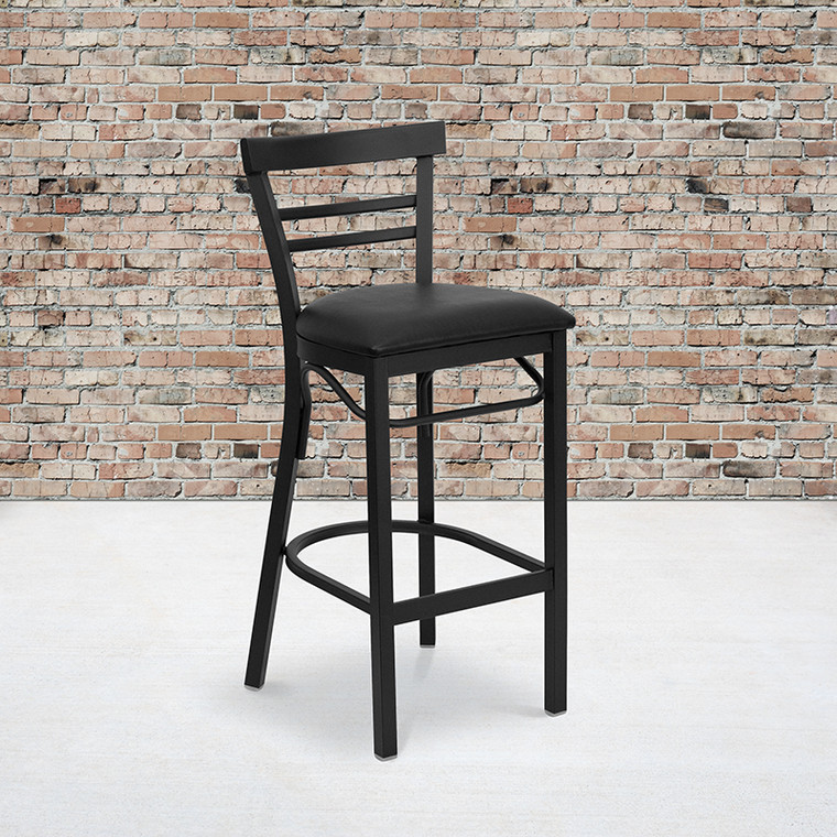 Black Ladder Stool-black Seat - 812581017168