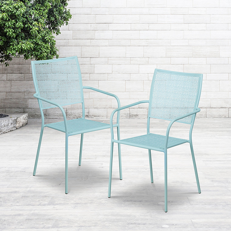 Blue Square Back Patio Chair - 889142057352