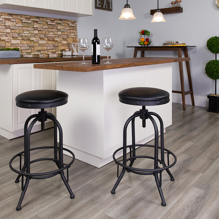 30"h Black Swivel Lift Stool - 889142047285